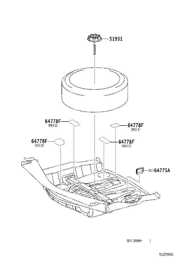 Toyota 64777-24060 GUARD, SPARE WHEEL