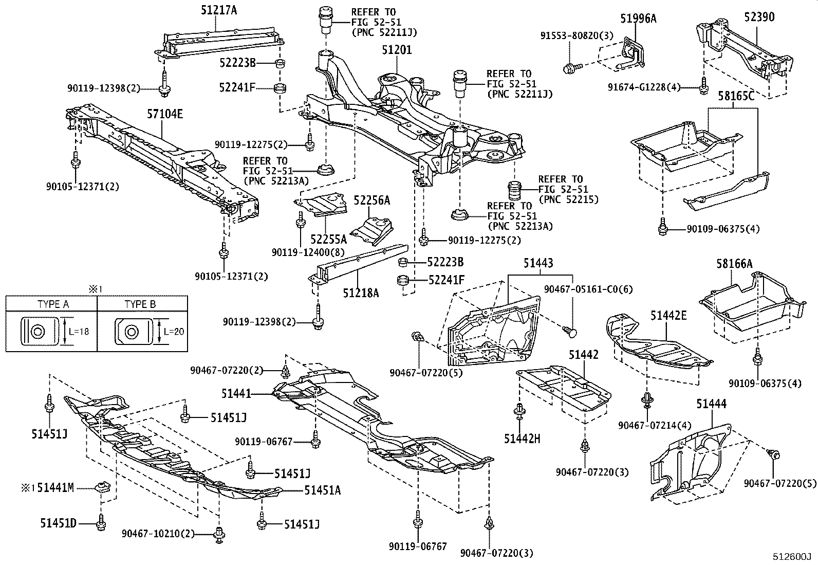 51107-28030 REINFORCEMENT, FRONT SUSPENSION MEMBER, RH product image