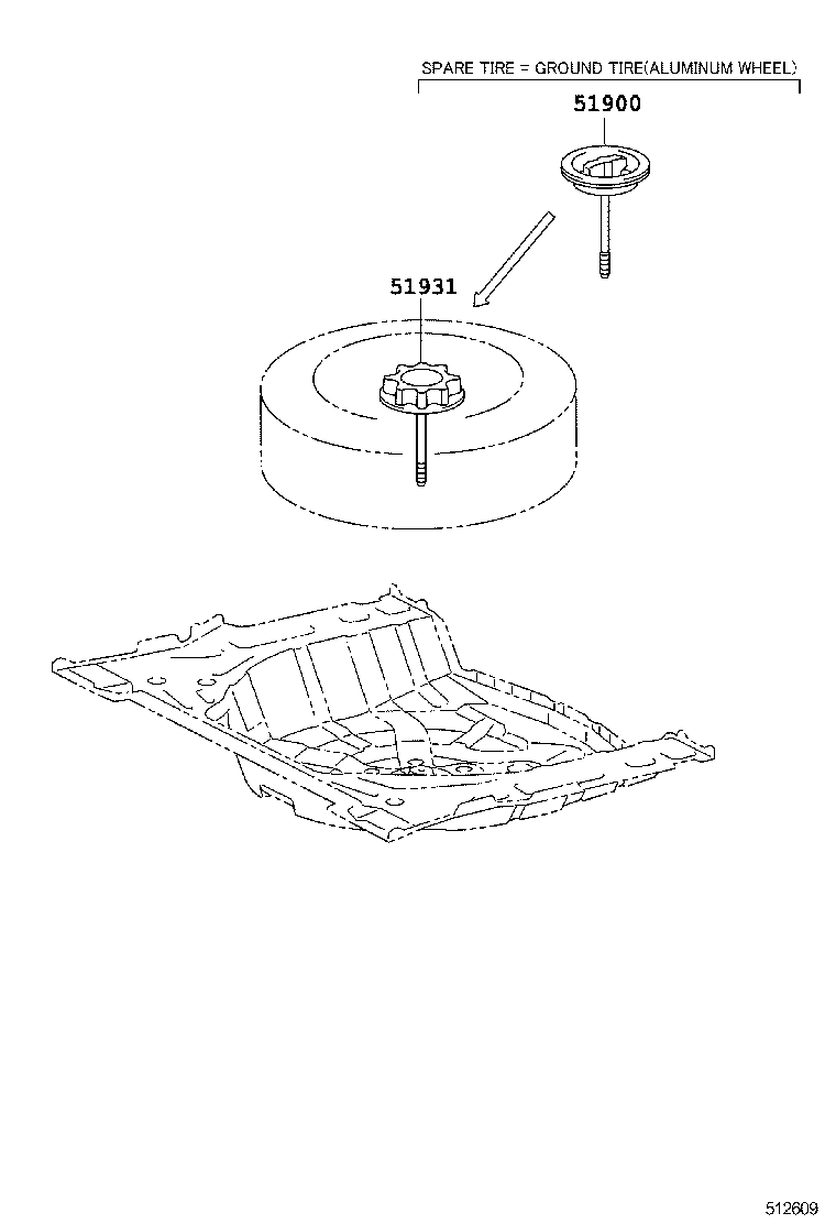 51900-12230 CARRIER ASSY, SPARE WHEEL product image