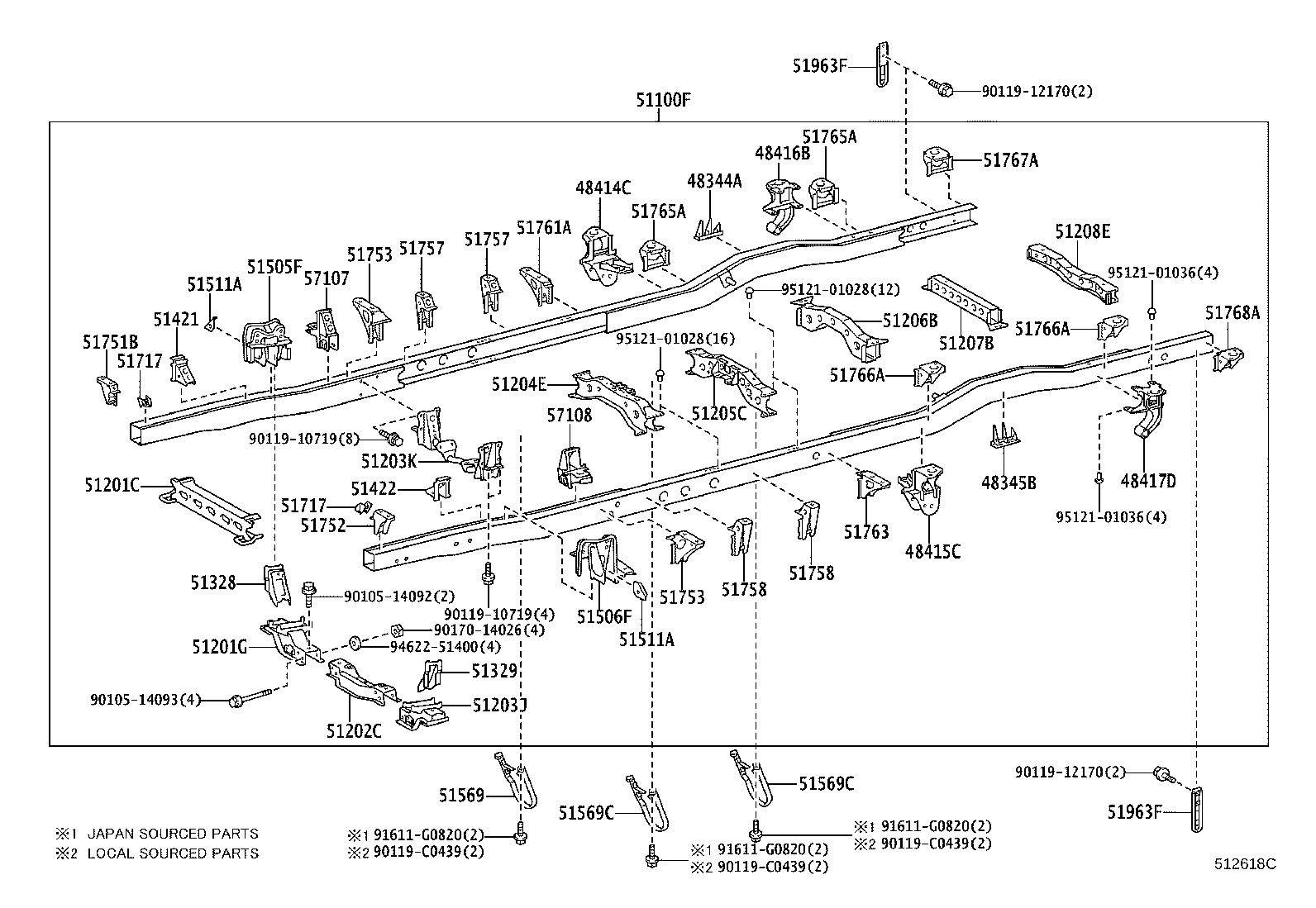 48416-0S020 BRACKET, SPRING, NO.4 RH product image