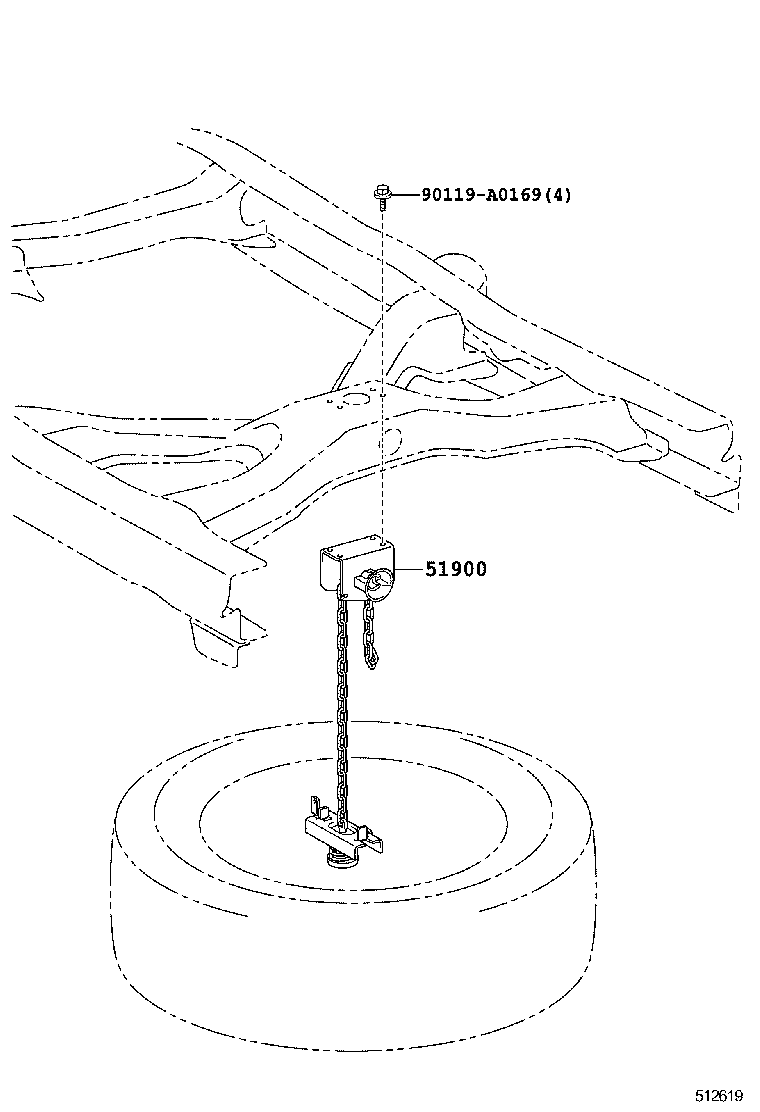 51900-0C032 CARRIER ASSY, SPARE WHEEL product image