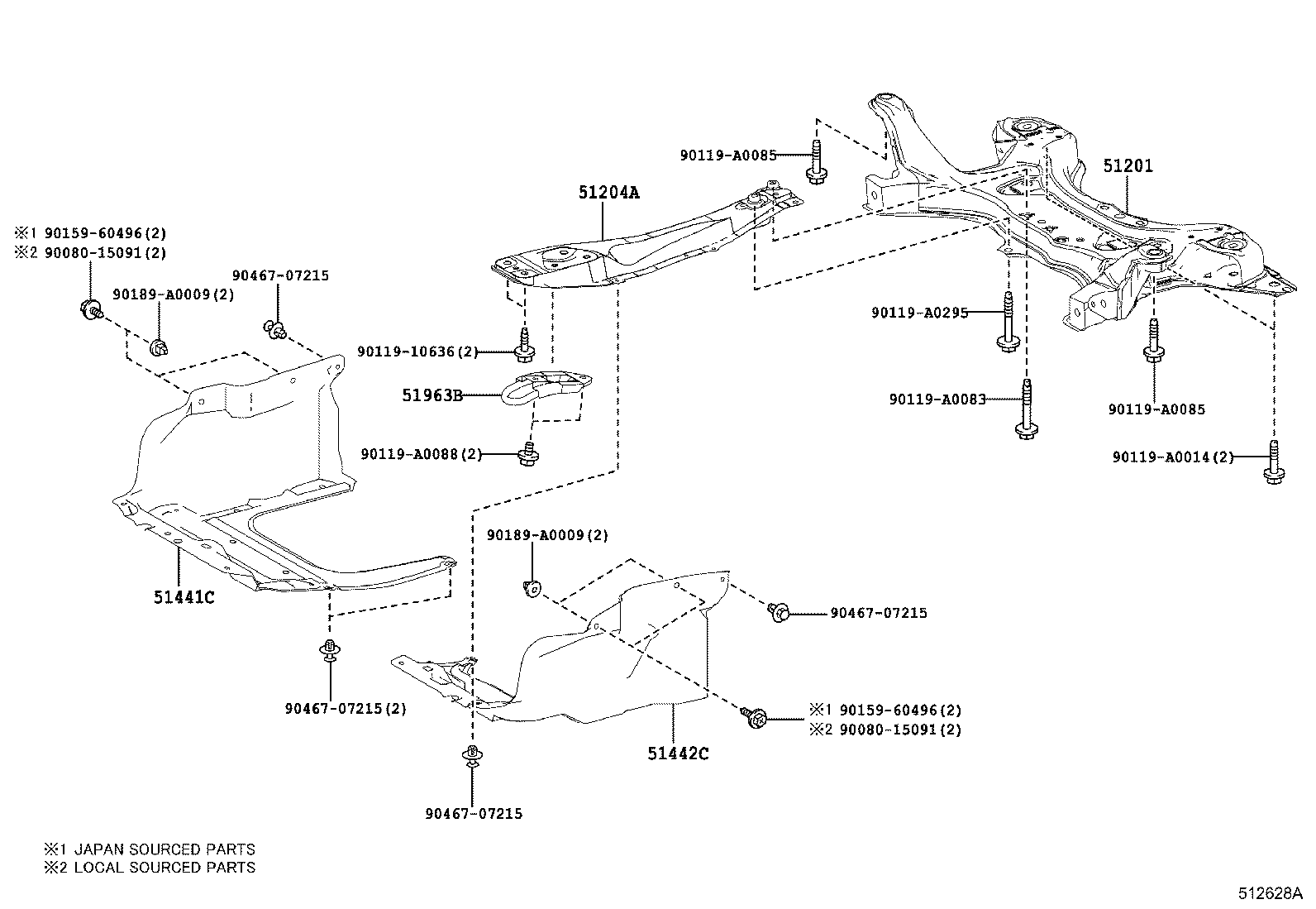 51442-02400 COVER, ENGINE UNDER, LH product image