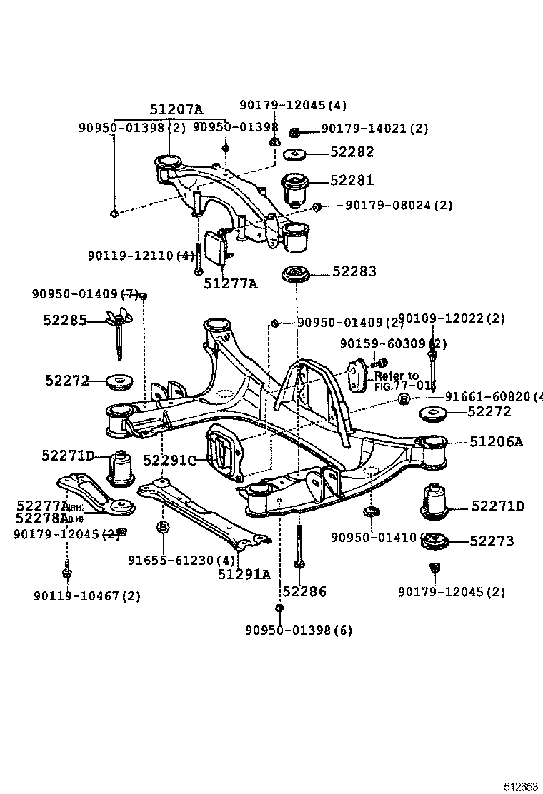 51227-20020 WEIGHT, FRONT SUSPENSION MEMBER DAMPER, RH product image