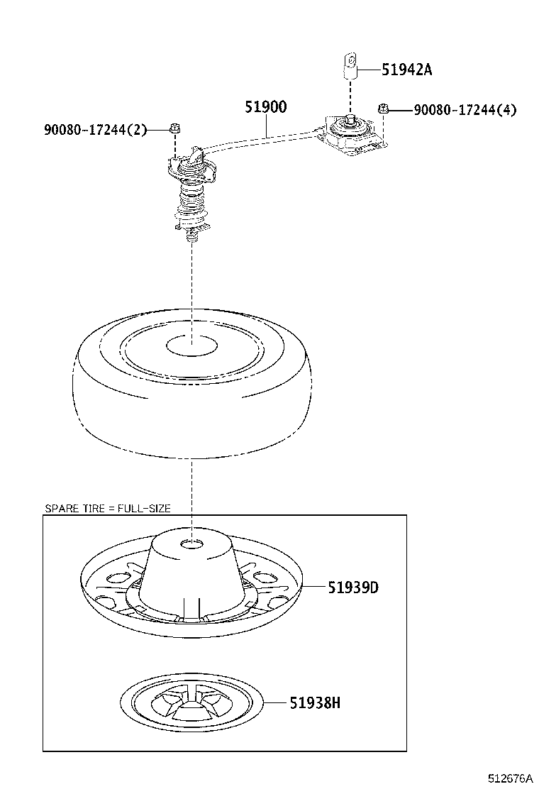 Toyota 51900-0E052 CARRIER ASSY, SPARE WHEEL