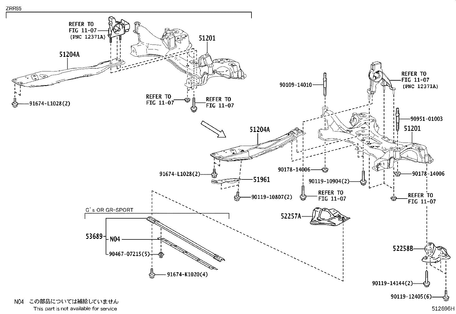 53609-WY010 BRACE, FRONT SUSPENSION, LOWER CENTER product image