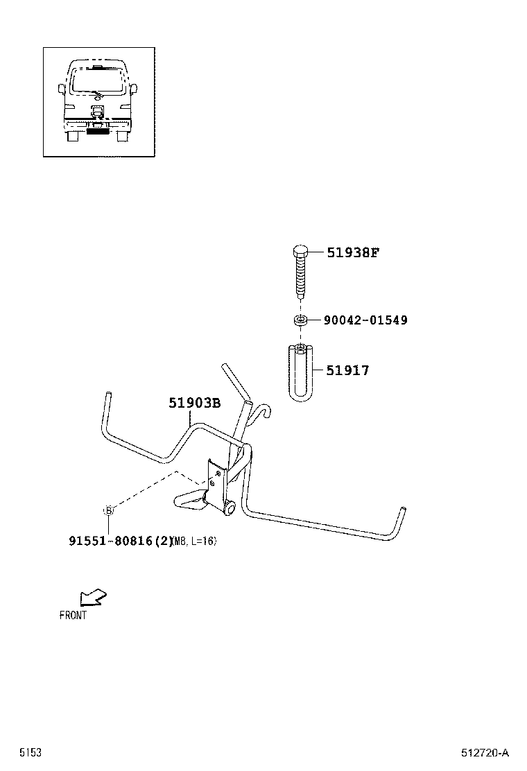 90041-01679 BOLT(FOR SPARE WHEEL CARRIER LOCK) product image