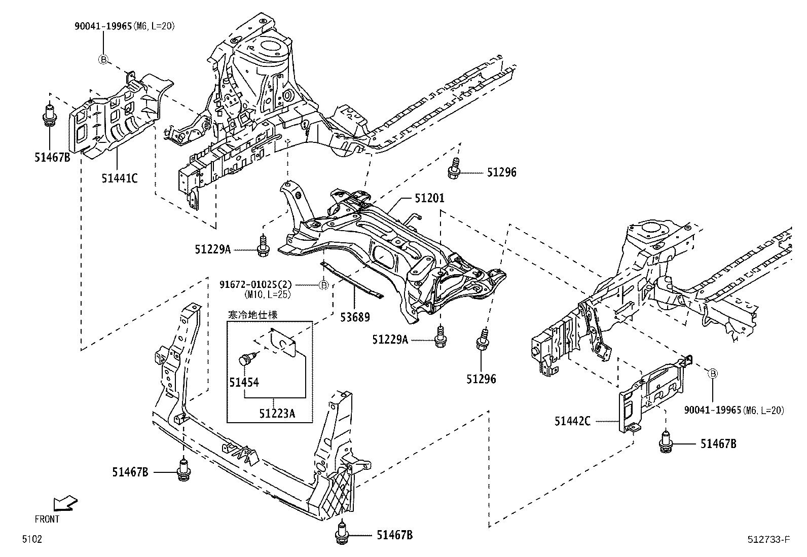 51201-B2060 CROSSMEMBER SUB-ASSY, FRONT SUSPENSION product image