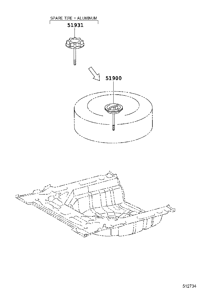 51900-02090 CARRIER ASSY, SPARE WHEEL product image