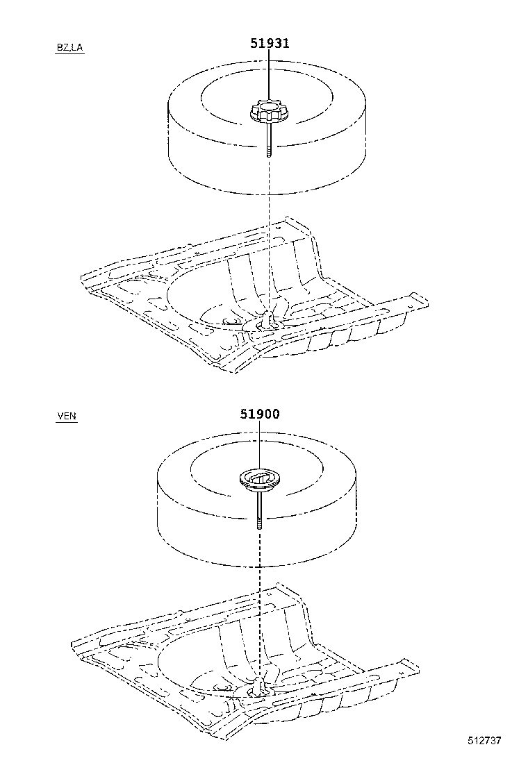 51900-12260 CARRIER ASSY, SPARE WHEEL product image