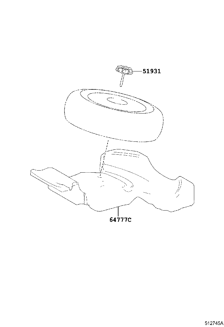 Toyota 64777-78021 CUSHION, SPARE WHEEL