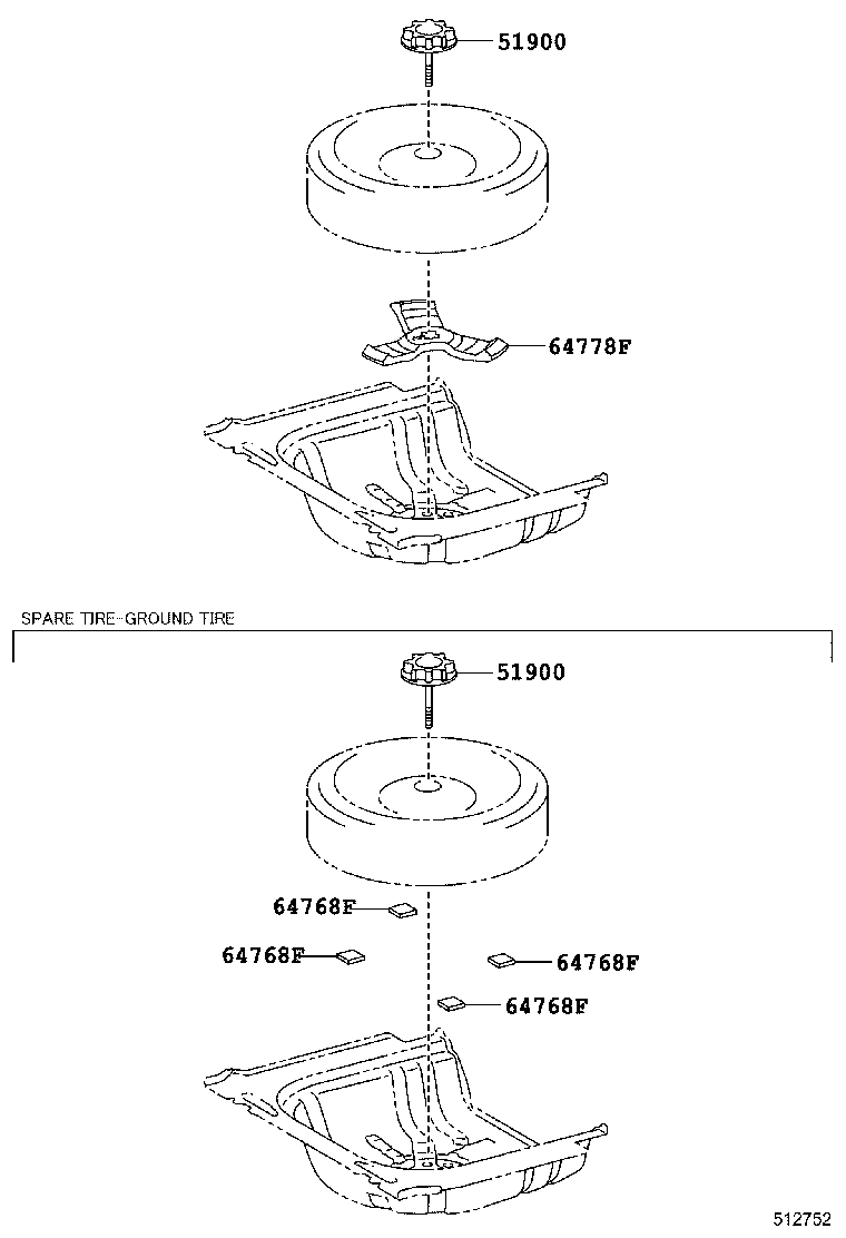 51931-06130 CARRIER ASSY, SPARE WHEEL product image
