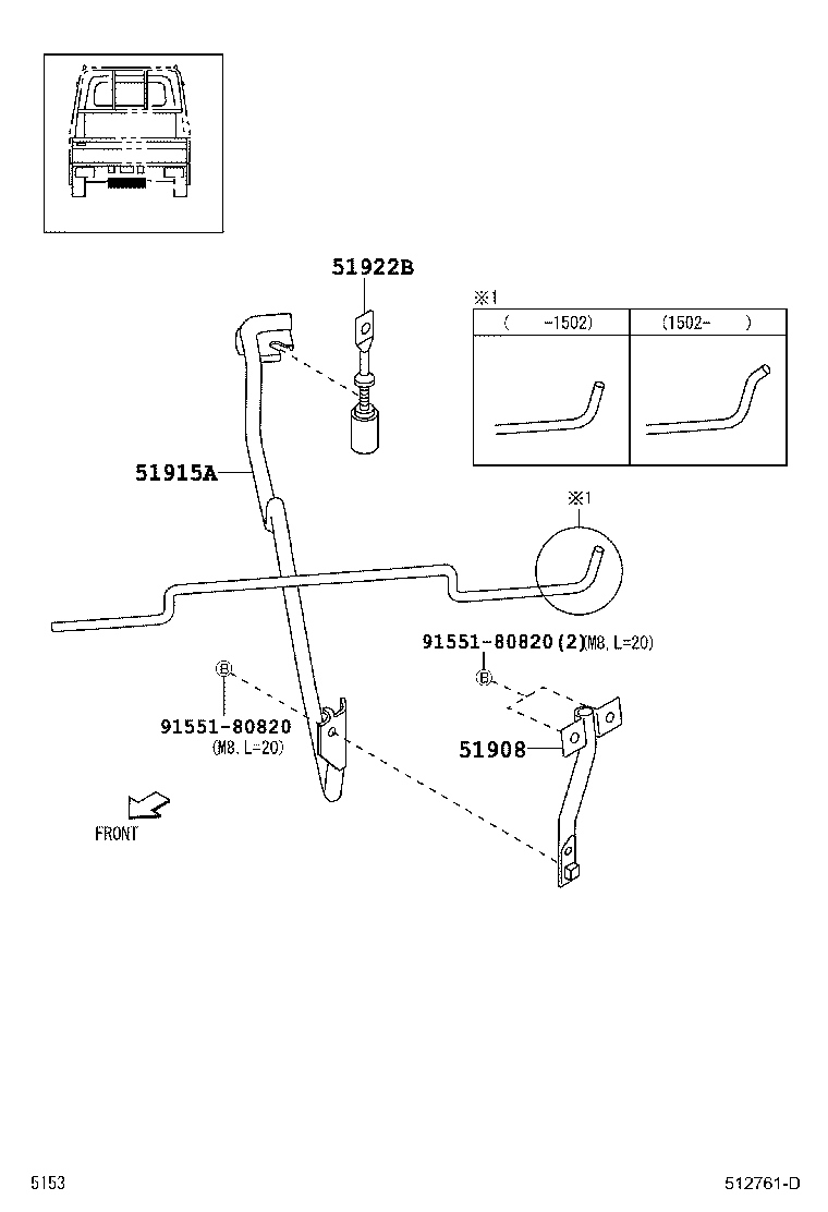 51908-B5010 BRACKET SUB-ASSY, SPARE WHEEL CARRIER product image