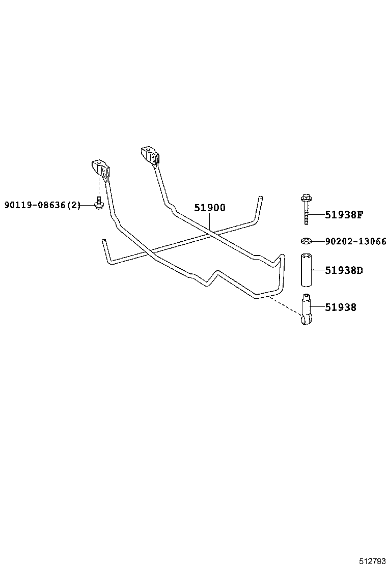 51900-21090 CARRIER ASSY, SPARE WHEEL product image