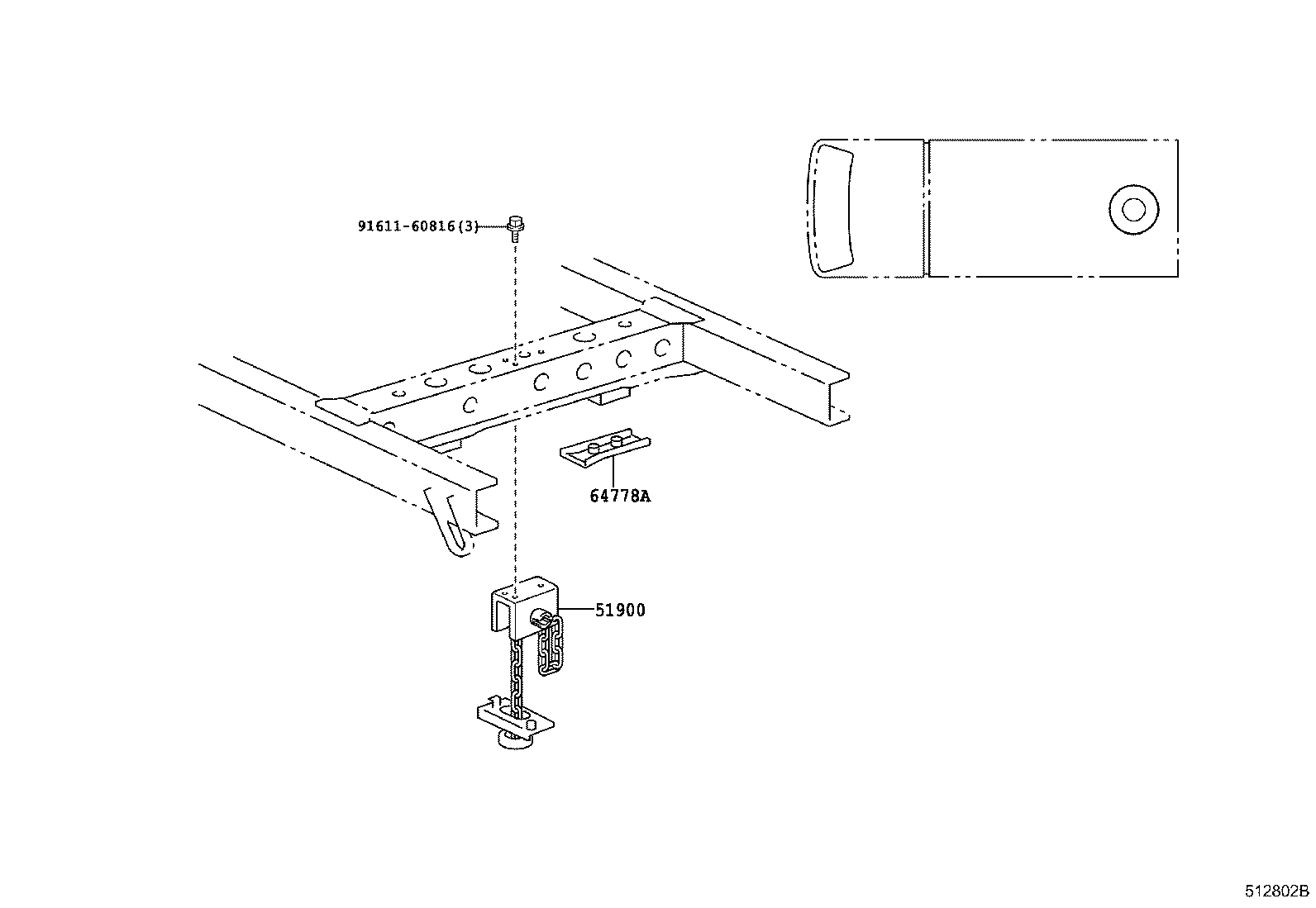 51908-25010 BRACKET SUB-ASSY, SPARE WHEEL CARRIER product image