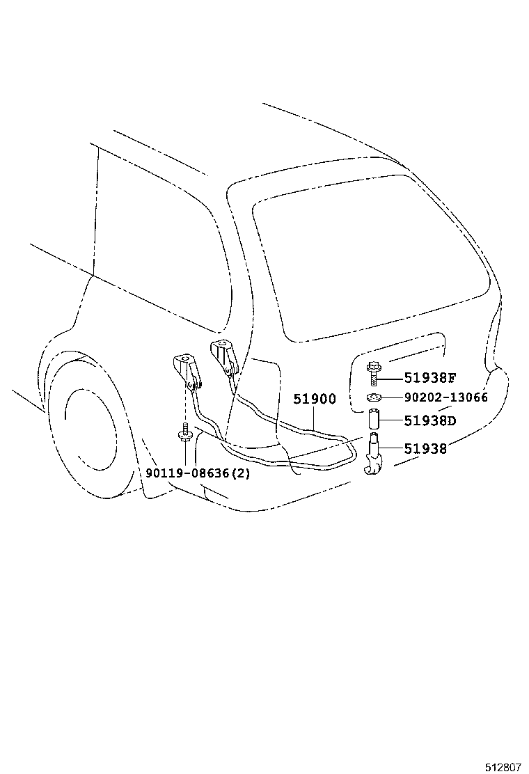 51932-13060 BRACKET, SPARE WHEEL CARRIER, NO.1 product image