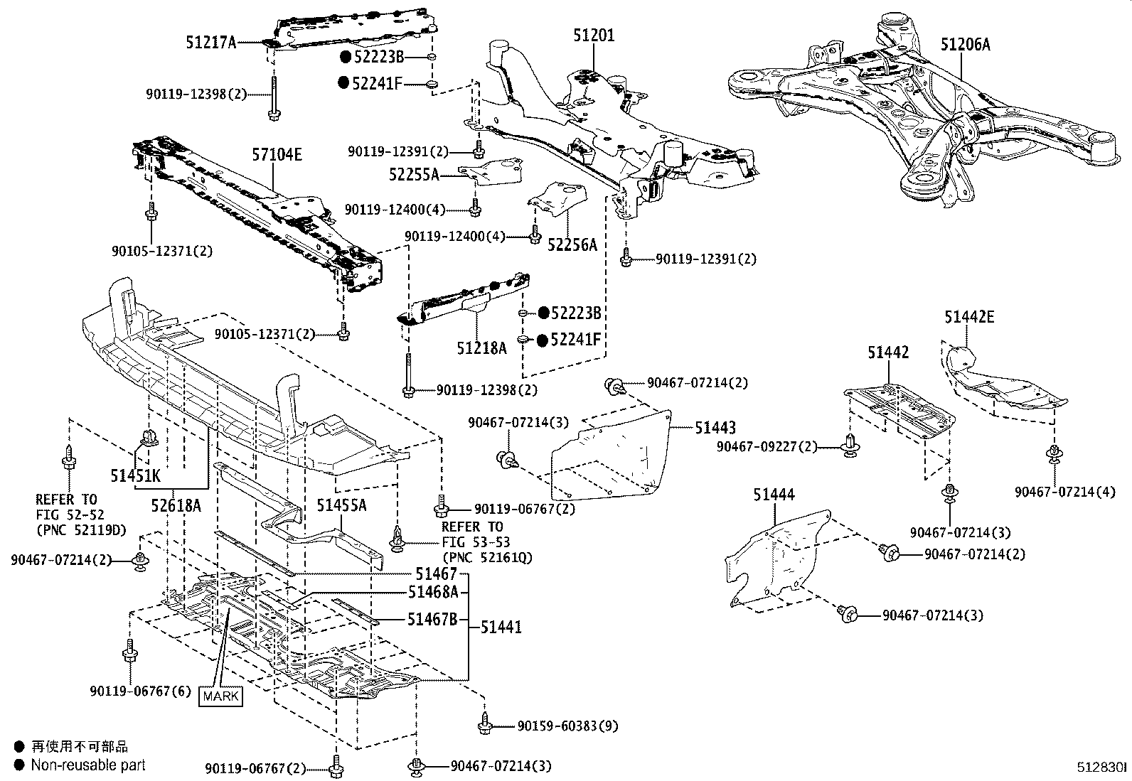 51206-58030 MEMBER SUB-ASSY, REAR SUSPENSION product image