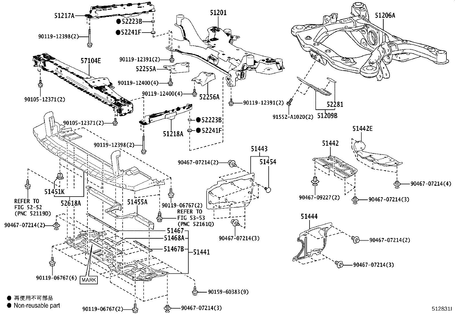 51206-58030 MEMBER SUB-ASSY, REAR SUSPENSION product image