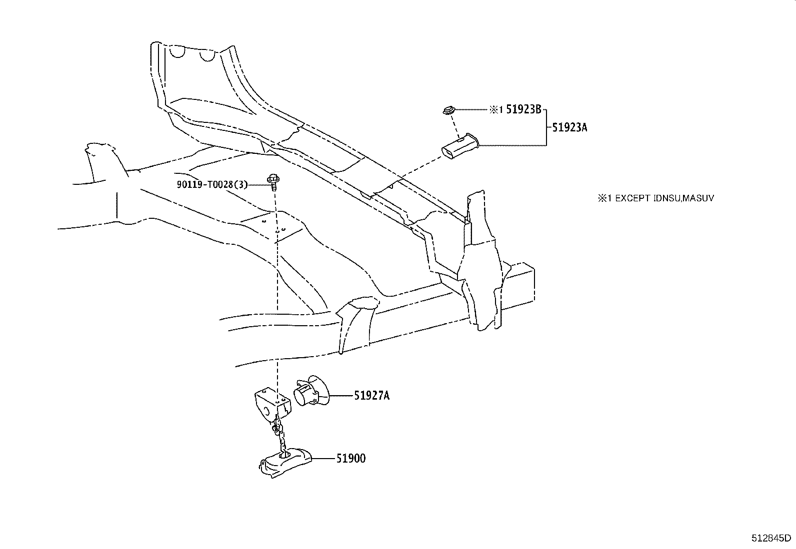 51900-0K161 CARRIER ASSY, SPARE WHEEL product image