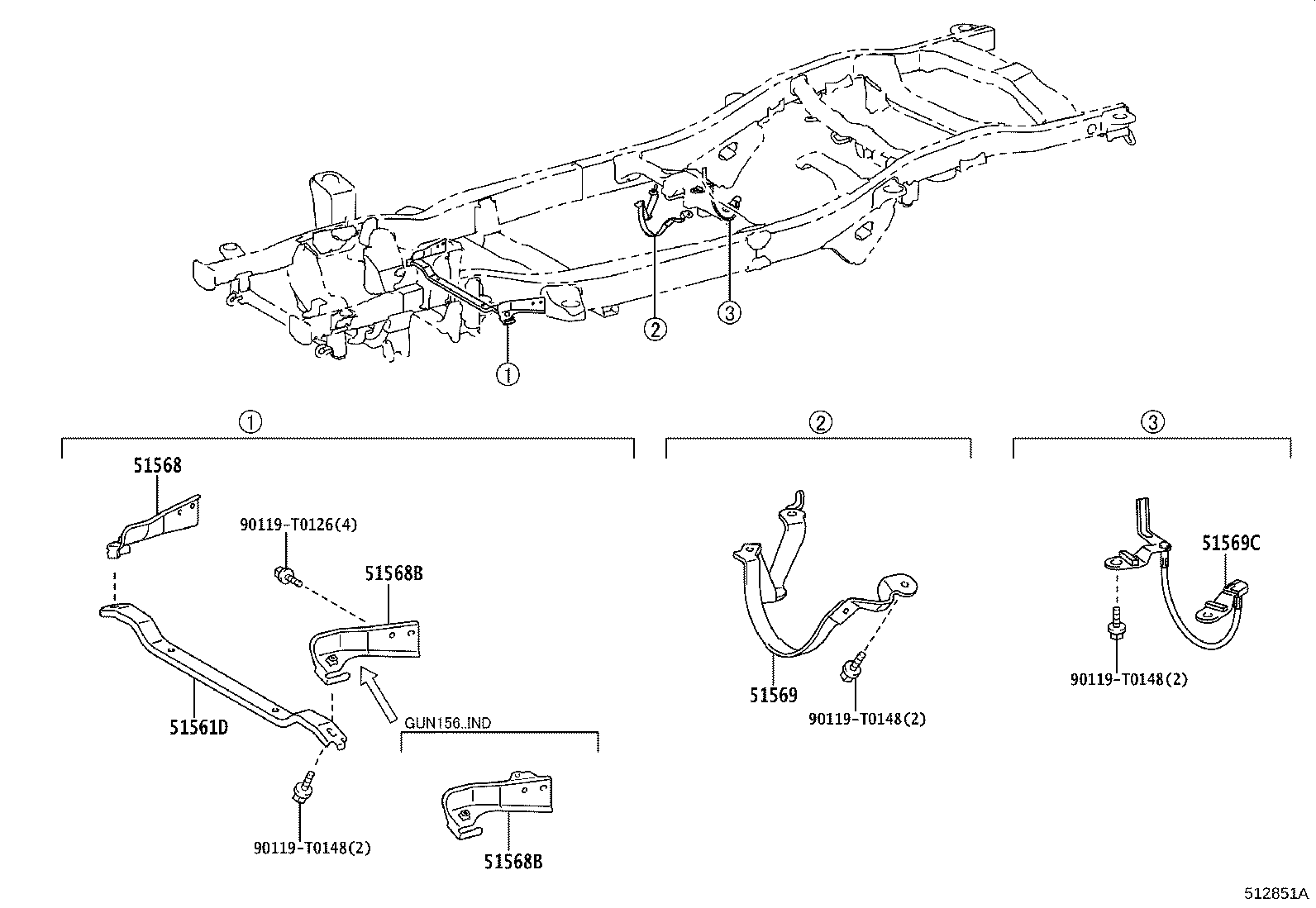 51401-KK030 BRACKET SUB-ASSY, ENGINE FRONT MOUNTING, RH product image