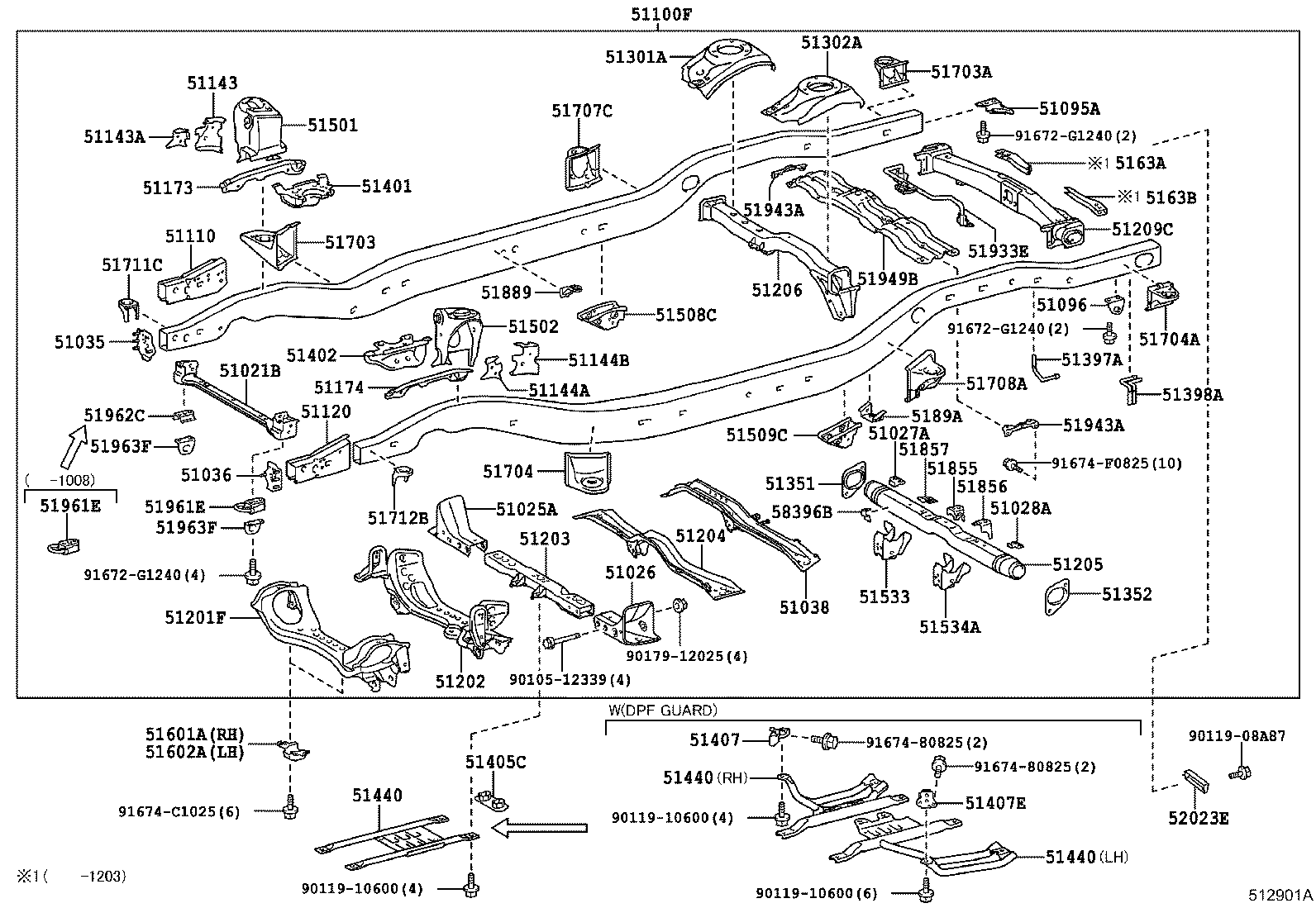 51001-60F10 FRAME SUB-ASSY product image