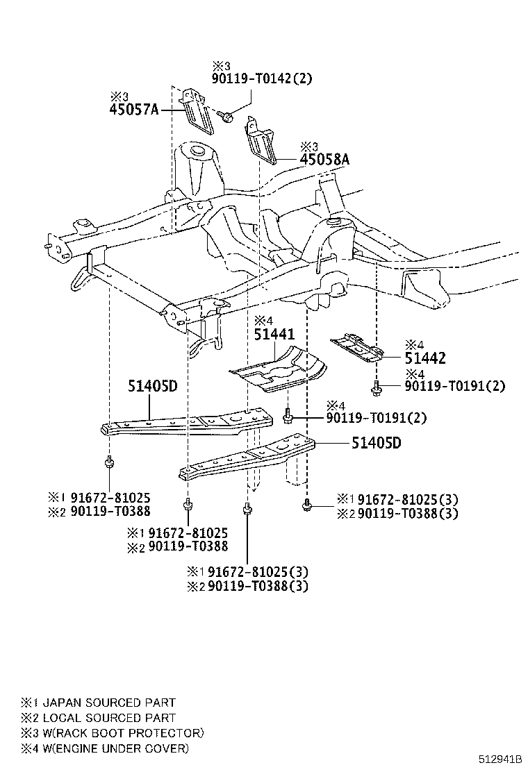 51405-KK010 BRACE SUB-ASSY, ENGINE UNDER product image