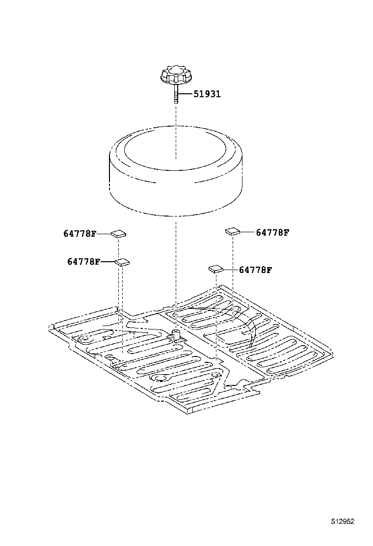 64778-0E010 PROTECTOR, SPARE WHEEL product image