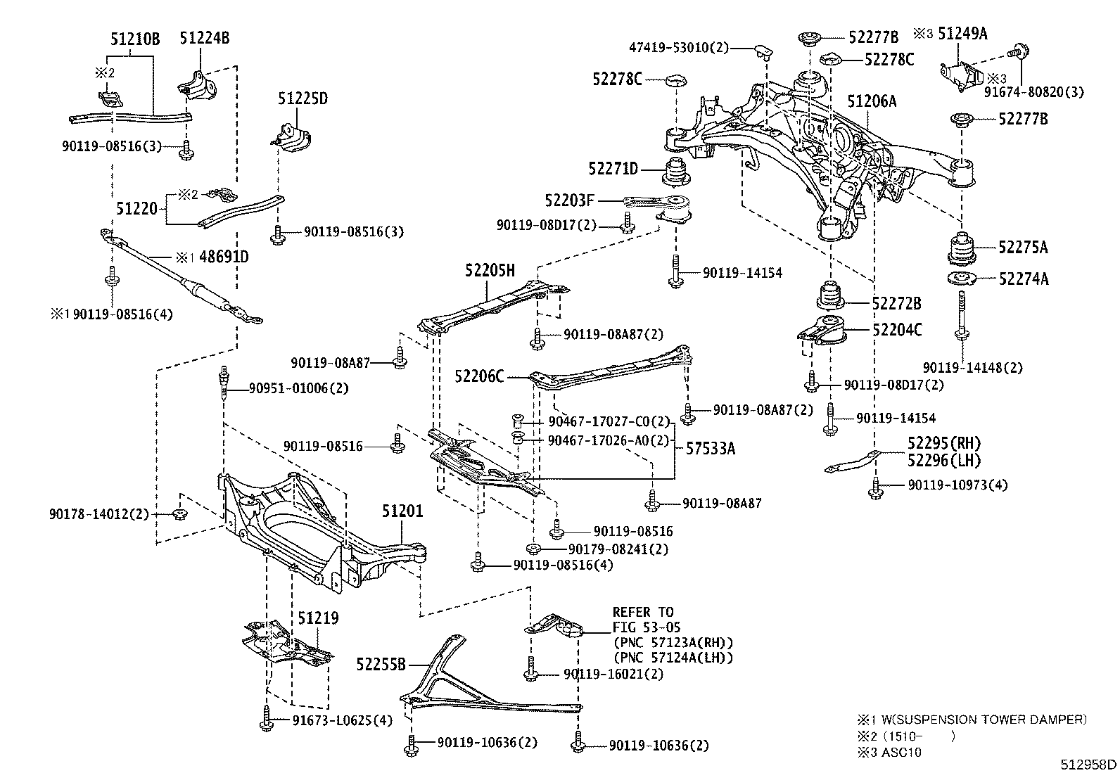 51210-30020 CROSSMEMBER ASSY, FRAME, NO.1 product image