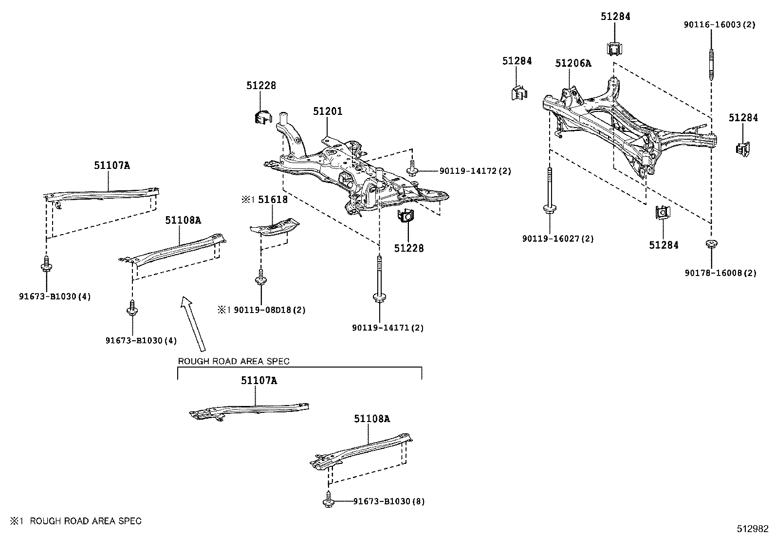 51228-47010 PLATE, SUSPENSION MEMBER SET product image
