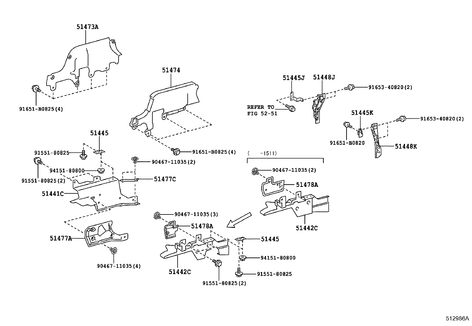 51442-37080 COVER, ENGINE UNDER, LH product image