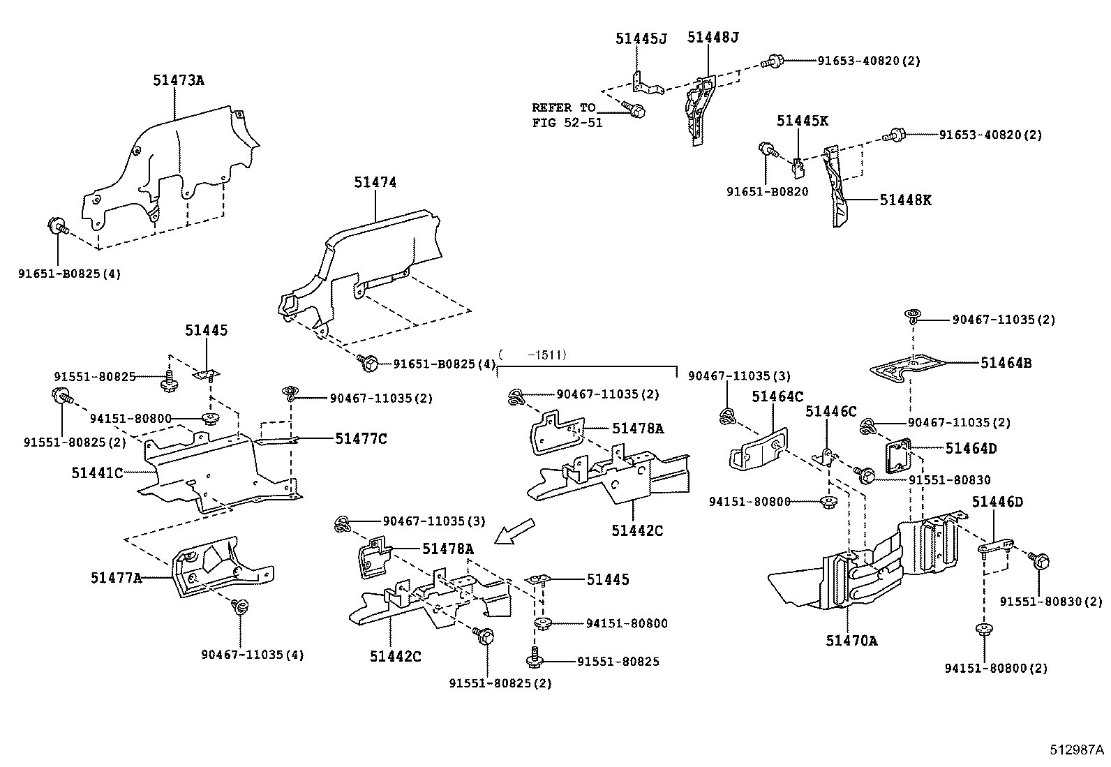 51442-37080 COVER, ENGINE UNDER, LH product image