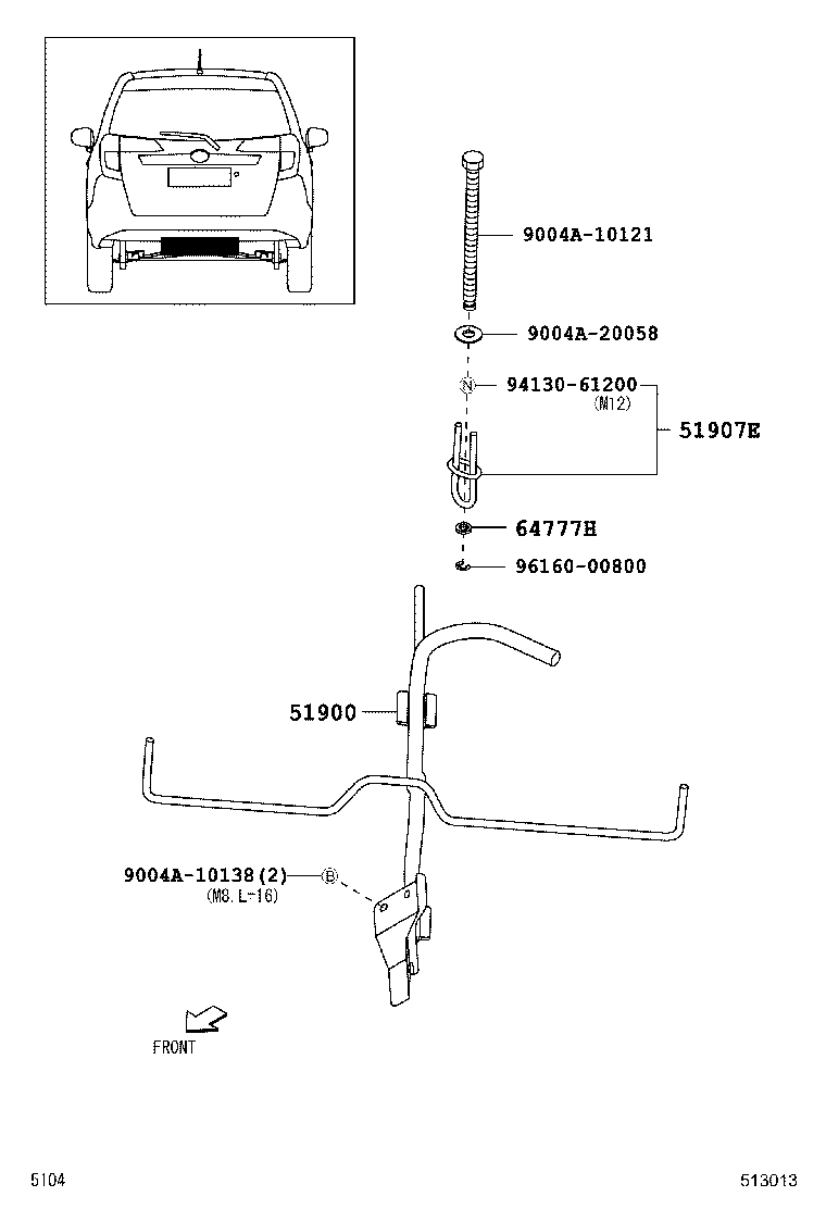 51903-BZ150 CARRIER ASSY, SPARE WHEEL product image