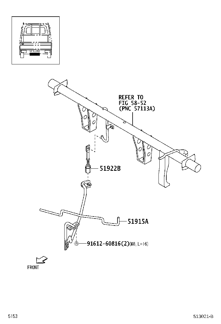 51902-97503 HANGER, SPARE WHEEL CARRIER product image