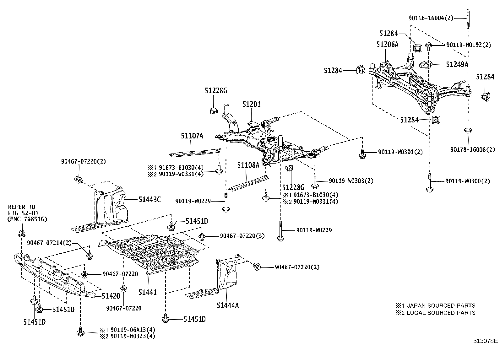 Toyota 51444-F4010 COVER, ENGINE UNDER, REAR LH