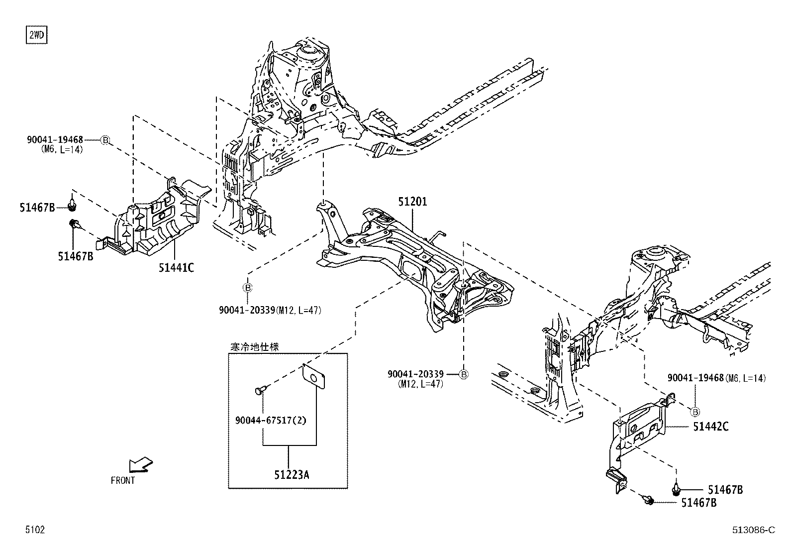 51201-B2220 CROSSMEMBER SUB-ASSY, FRONT SUSPENSION product image