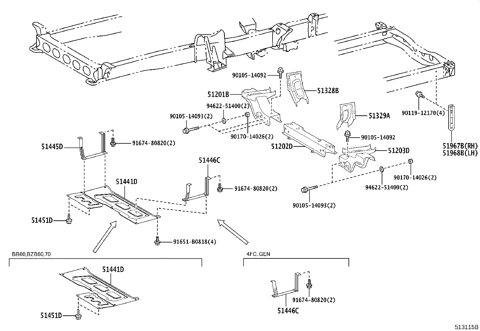 51202-V4010 CROSSMENBER SUB-ASSY, FRONT SUSPENSION, LOWER product image