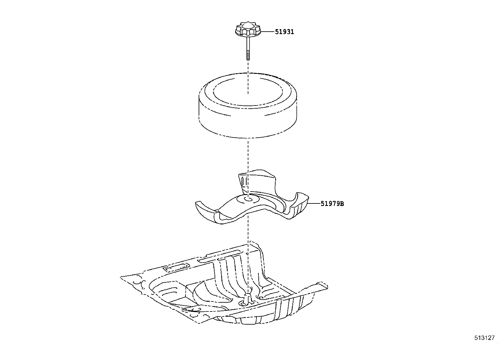 51979-0D080 CUSHION, SPARE WHEEL CARRIER PROTECTOR product image