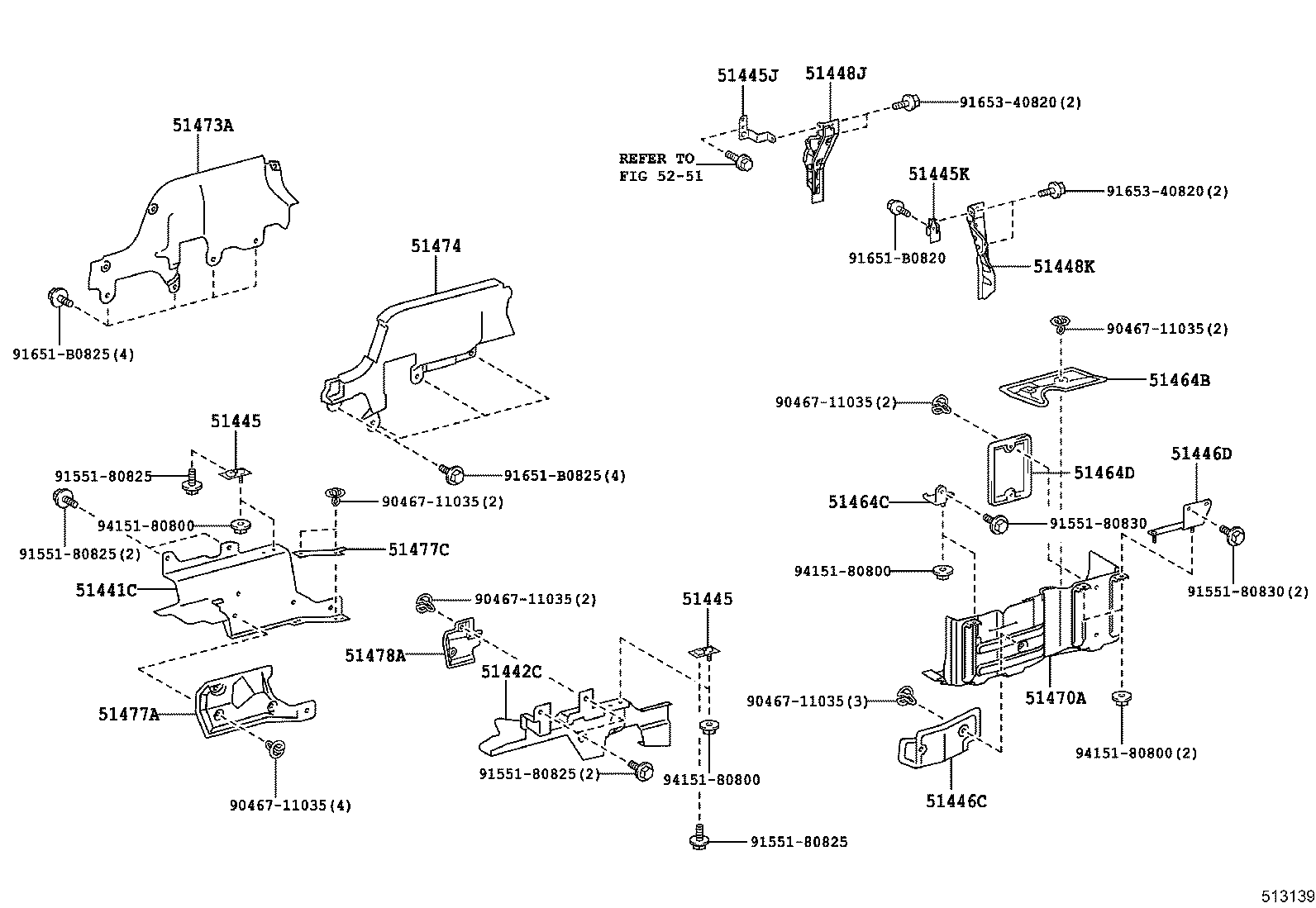 51442-37080 COVER, ENGINE UNDER, LH product image