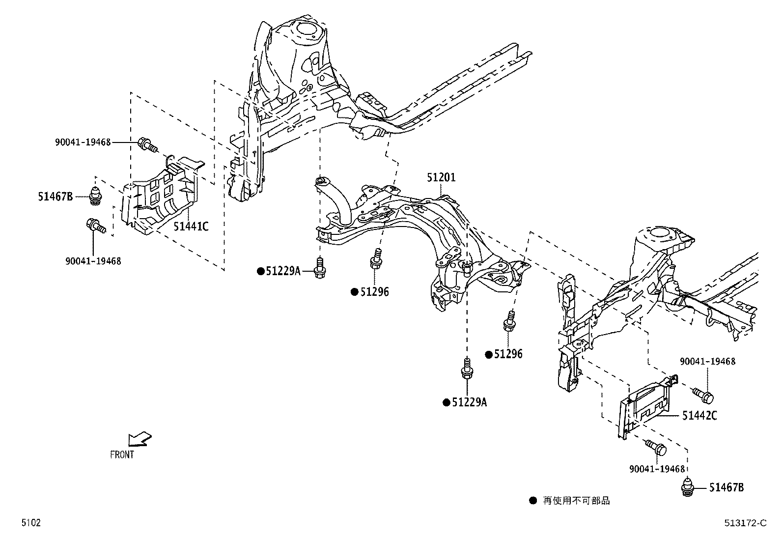 51201-B2150 CROSSMEMBER SUB-ASSY, FRONT SUSPENSION product image
