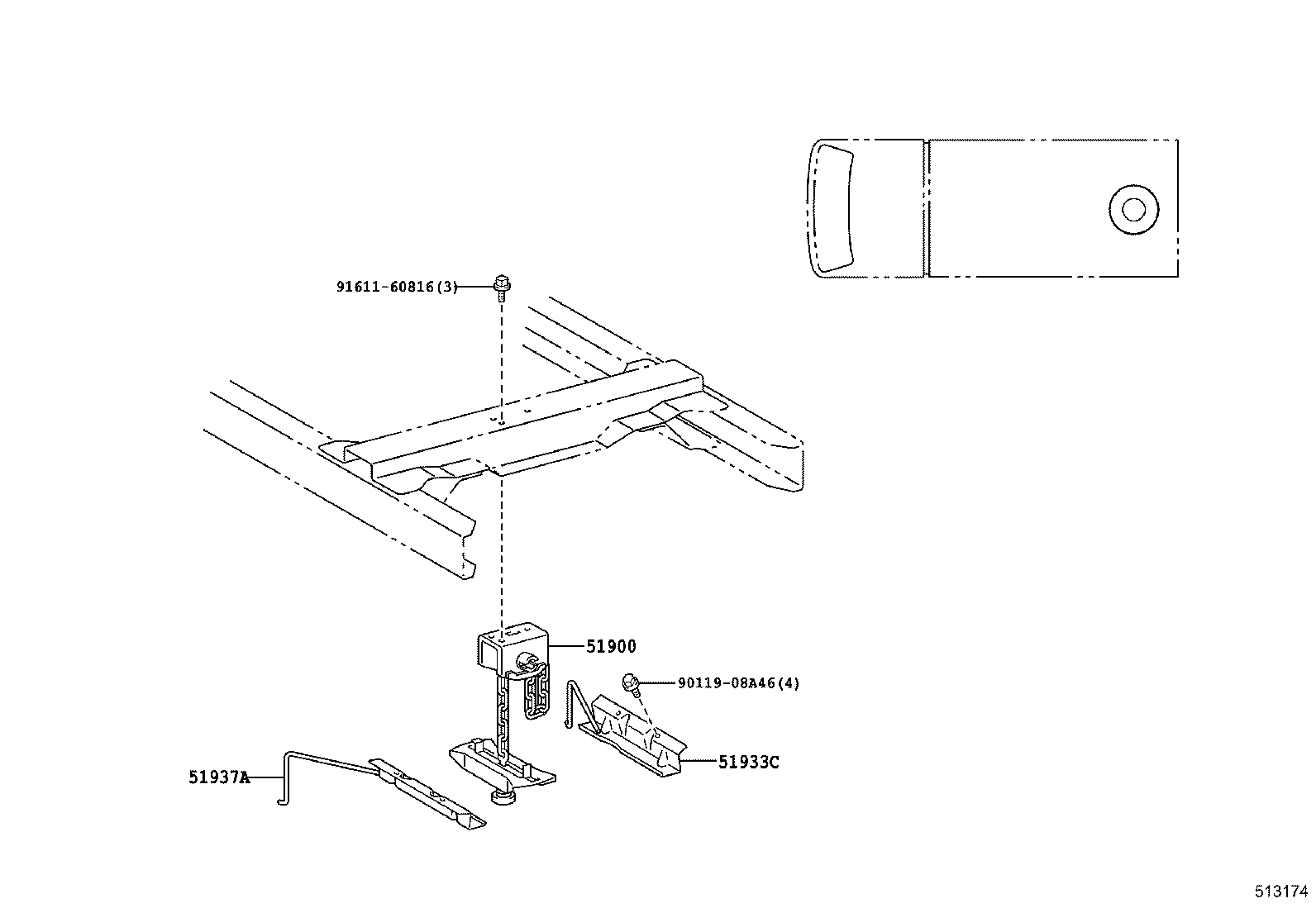51908-25010 BRACKET SUB-ASSY, SPARE WHEEL CARRIER product image