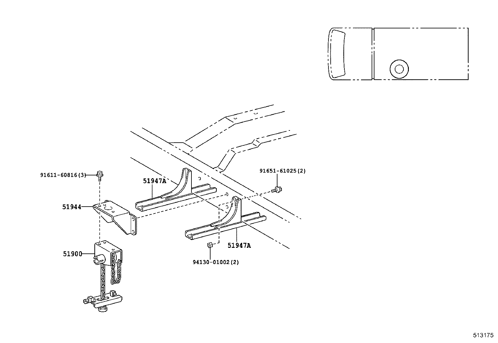 51908-25010 BRACKET SUB-ASSY, SPARE WHEEL CARRIER product image