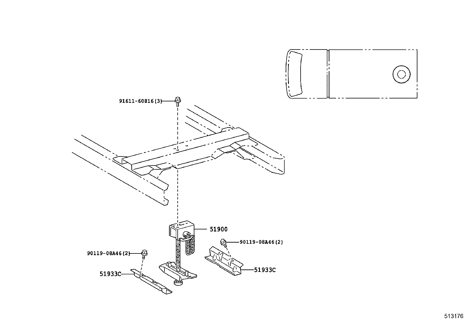 51908-25010 BRACKET SUB-ASSY, SPARE WHEEL CARRIER product image