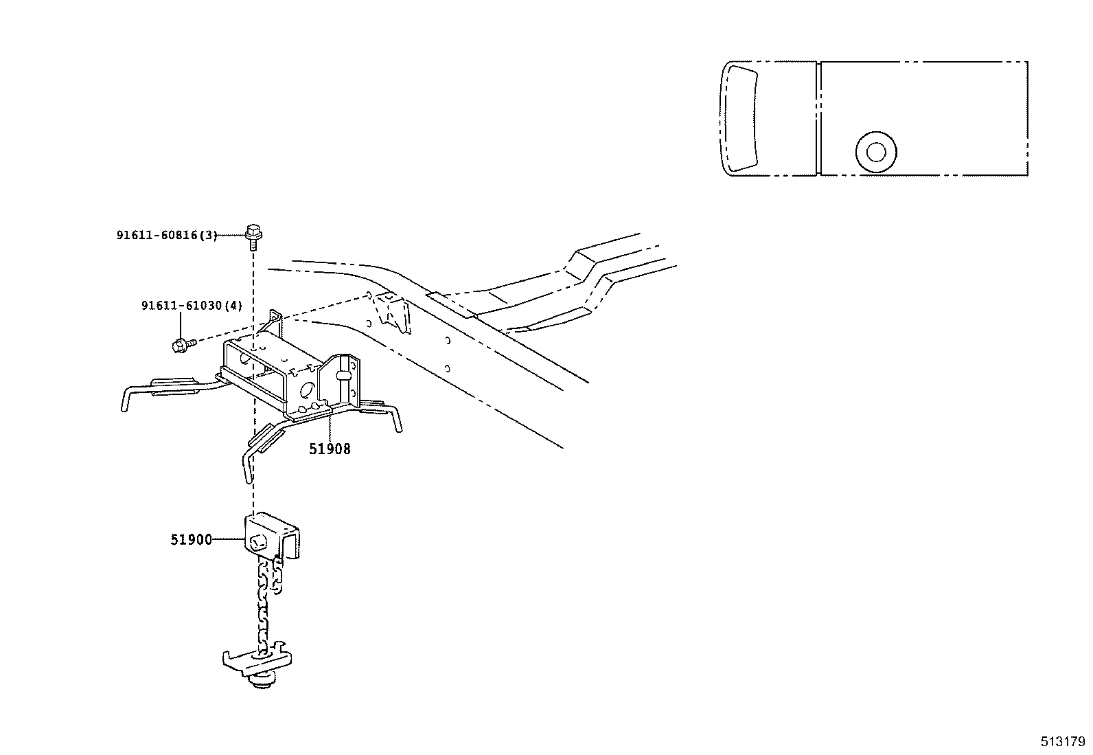 51908-25010 BRACKET SUB-ASSY, SPARE WHEEL CARRIER product image