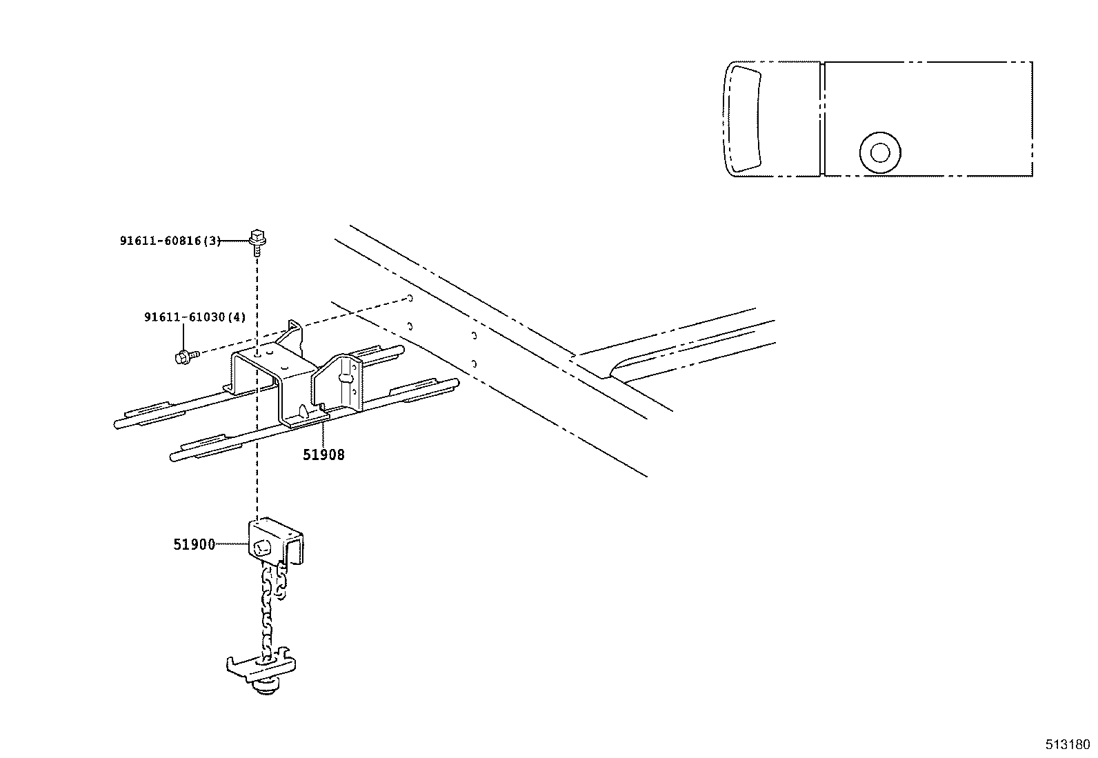 51908-25010 BRACKET SUB-ASSY, SPARE WHEEL CARRIER product image