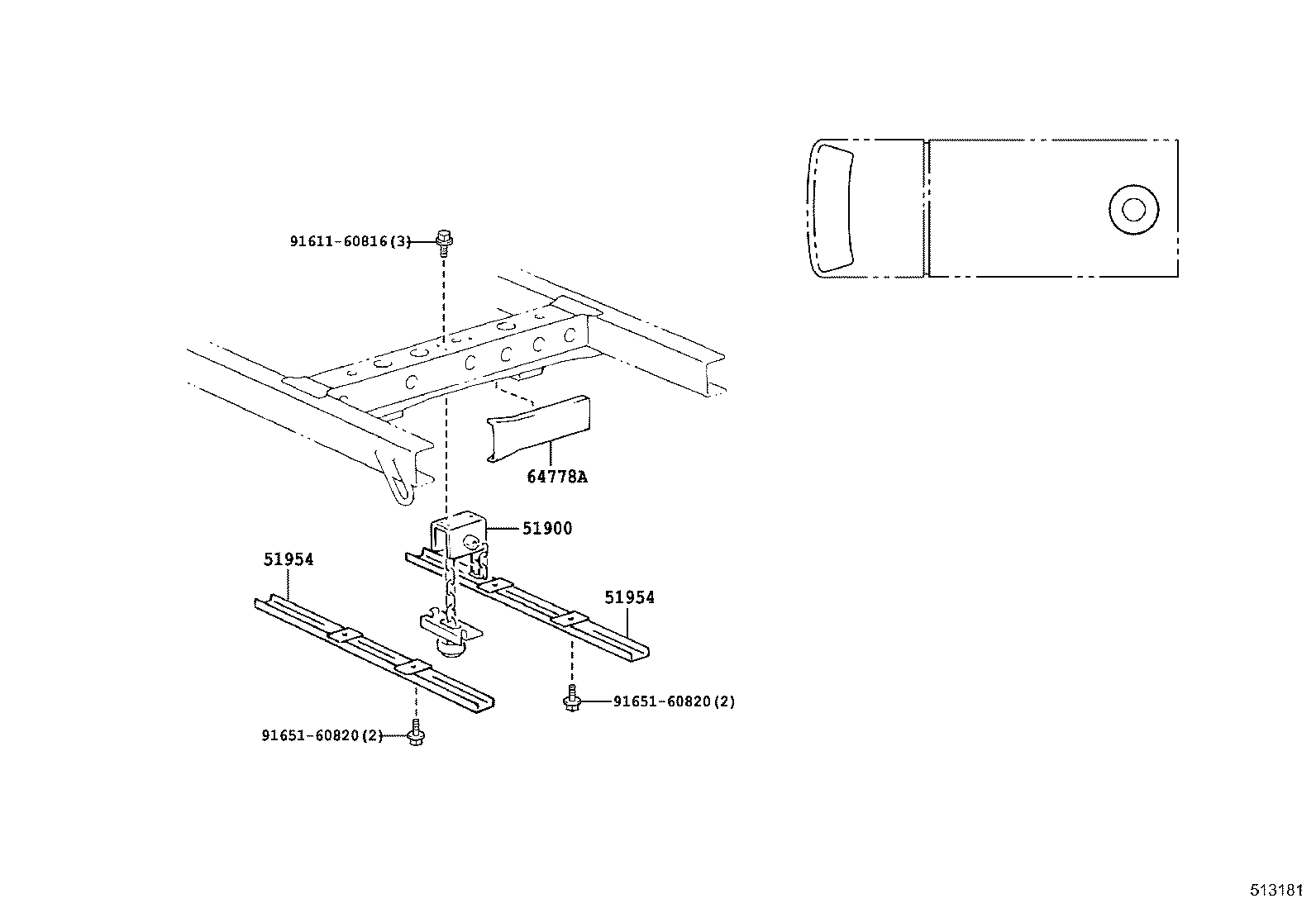 51908-25010 BRACKET SUB-ASSY, SPARE WHEEL CARRIER product image