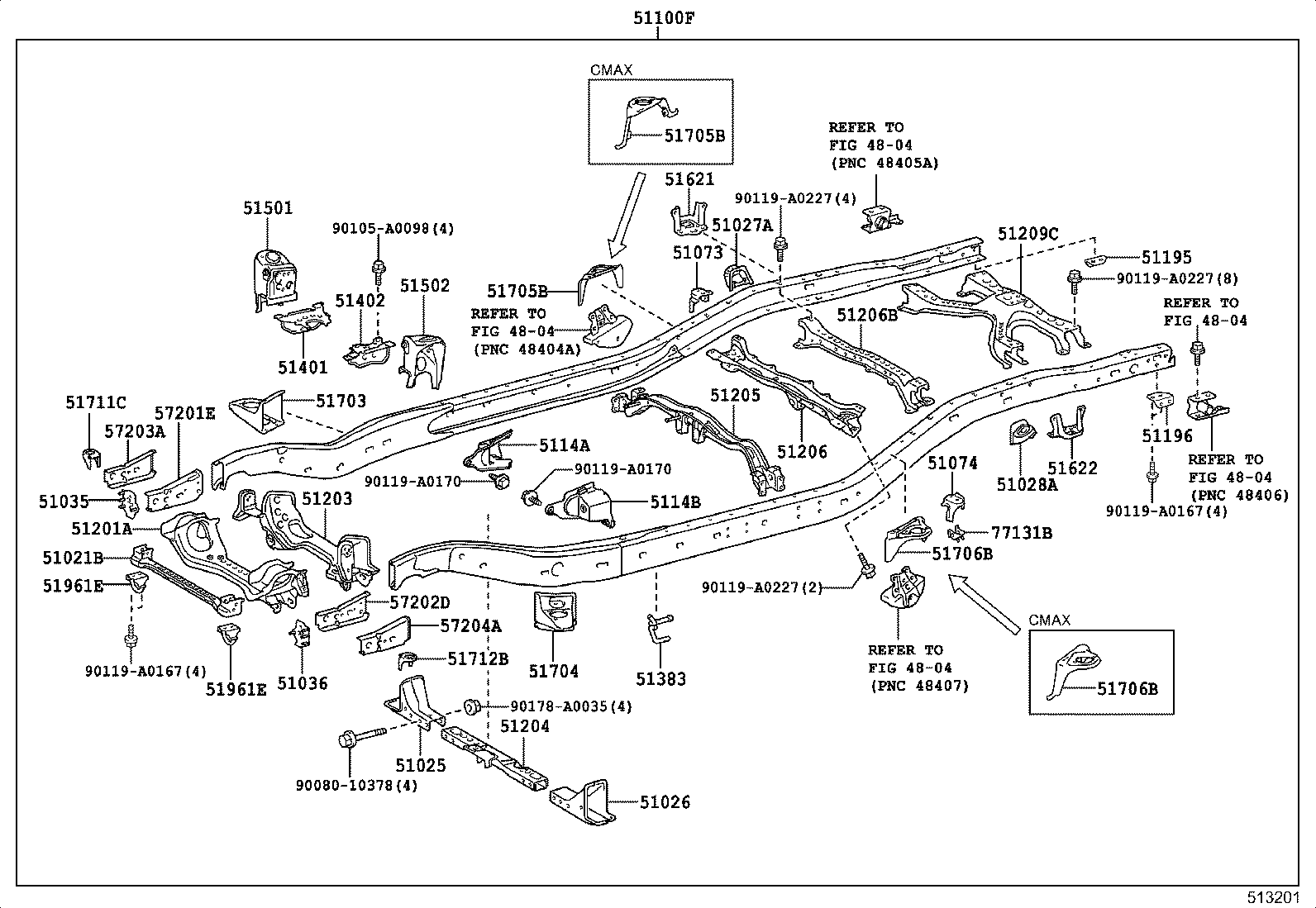 51202-0C021 CROSSMEMBER SUB-ASSY, FRAME, NO.2 product image