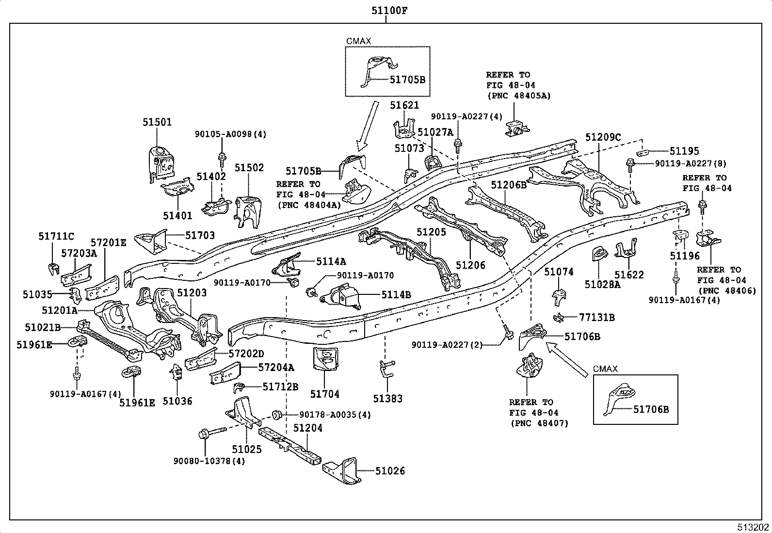 51202-0C021 CROSSMEMBER SUB-ASSY, FRAME, NO.2 product image