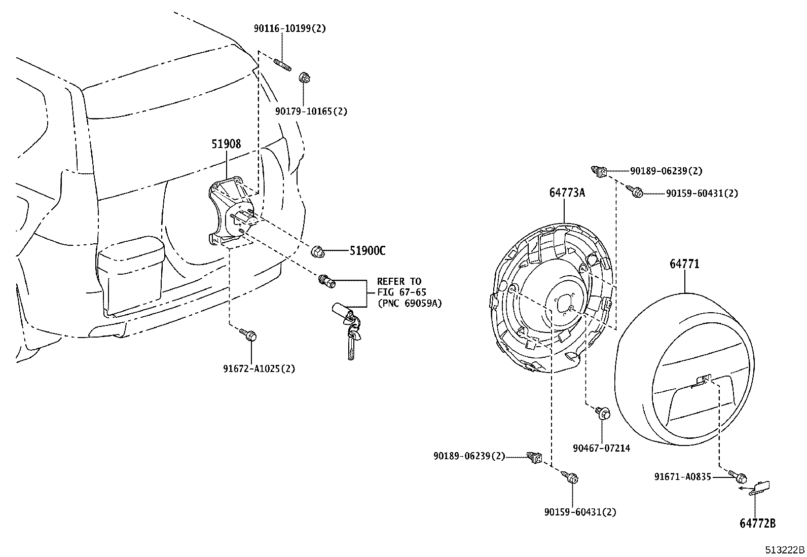 64771-60360-C2 COVER, SPARE WHEEL product image
