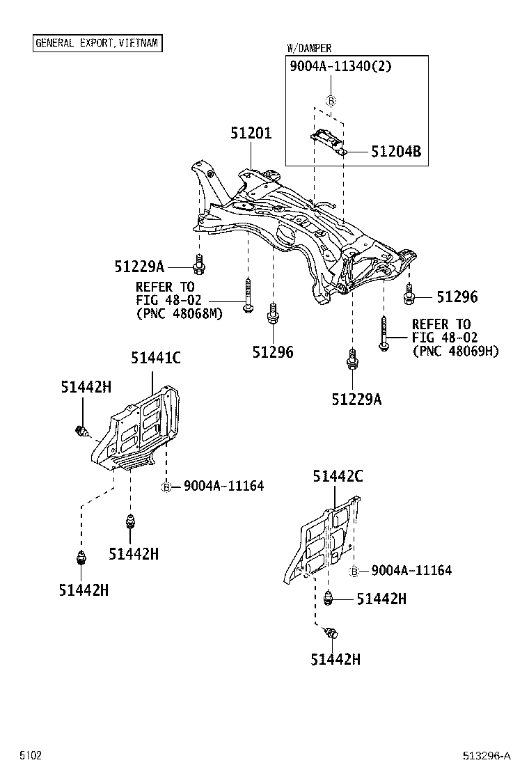 51201-BZ150 CROSSMEMBER SUB-ASSY, FRONT SUSPENSION product image