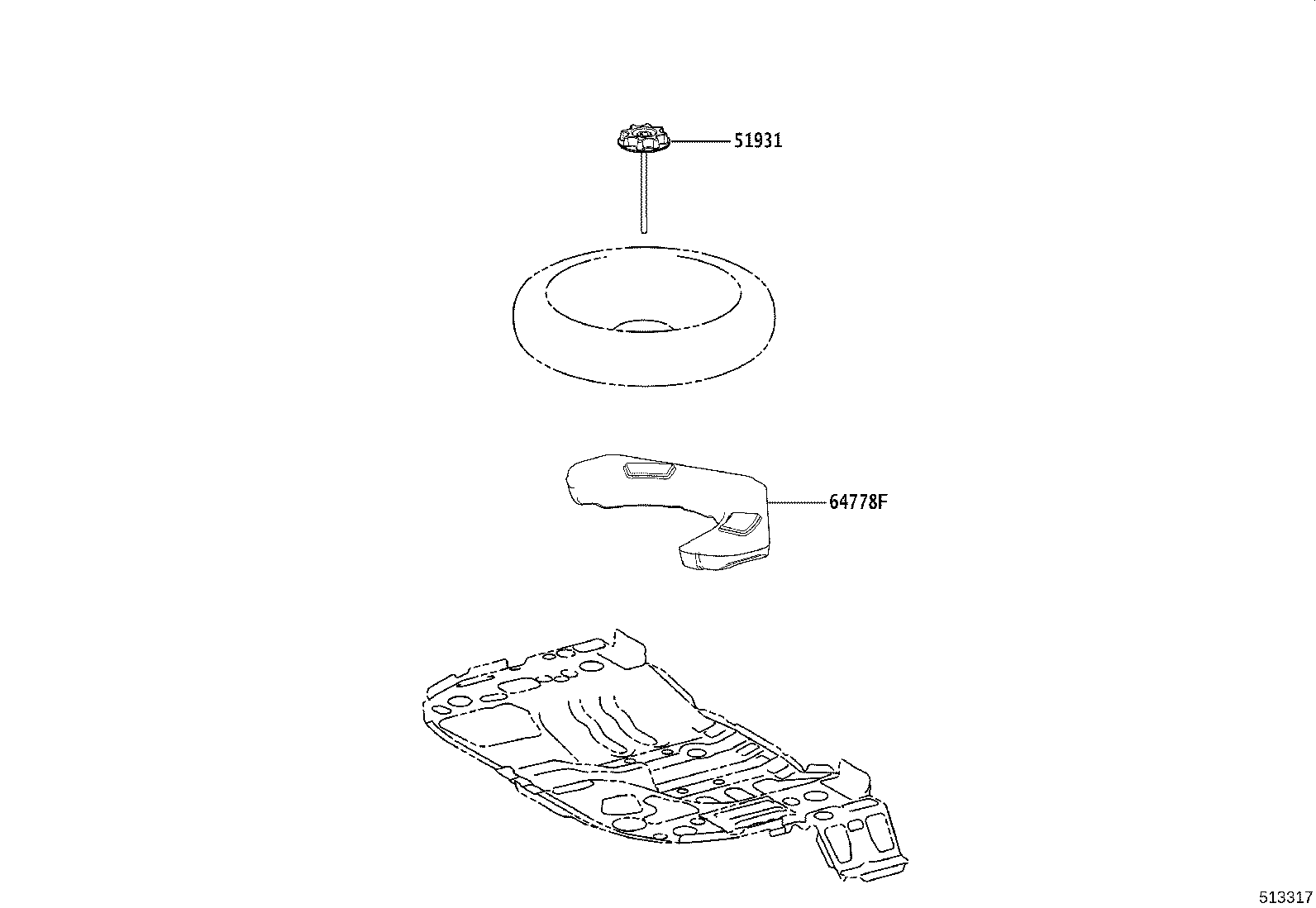 64778-12070 PROTECTOR, SPARE WHEEL product image