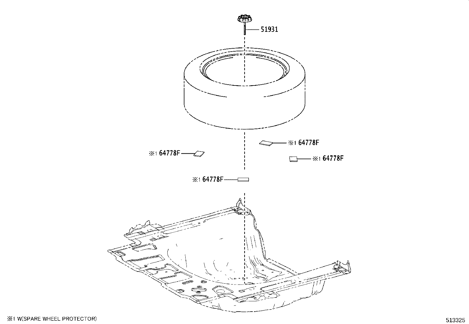 64768-33020 PROTECTOR, SPARE WHEEL product image
